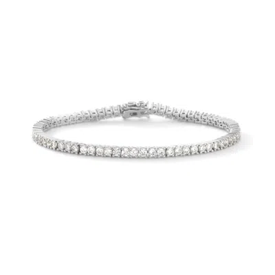 Vicstonenyc Fine Jewelry Women's Triple Excellent Cut C.z Tennis Bracelet In Sterling Silver