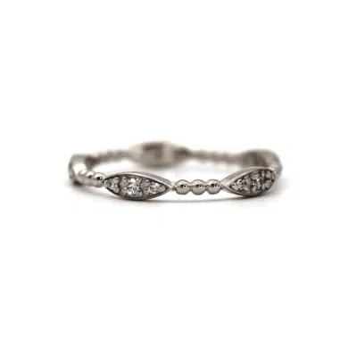Vicstonenyc Fine Jewelry Women's Unique Design Natural Diamond White Gold Ring