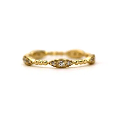 Vicstonenyc Fine Jewelry Women's Unique Design Natural Diamond Yellow Gold Ring