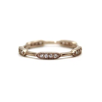 Vicstonenyc Fine Jewelry Women's Unique Settling Diamond Eternity Bar White Solid Gold Band