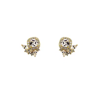 Vicstonenyc Fine Jewelry Women's Unique Sparkling Gold Vermeil Stud Earrings
