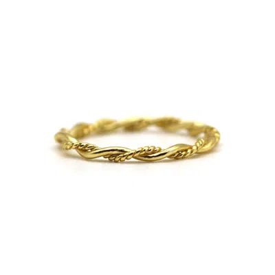 Vicstonenyc Fine Jewelry Women's Unique Thin Rope Gold Vermeil Ring
