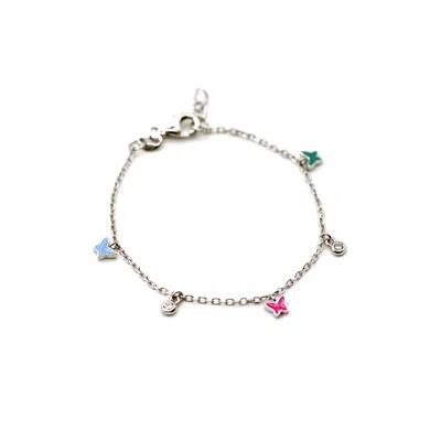 Vicstonenyc Fine Jewelry Women's White Butterfly Bracelet For Baby