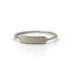 Vicstonenyc Fine Jewelry Women's White Gold Tiny Bar Ring By Handmade