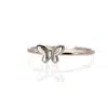 Vicstonenyc Fine Jewelry Women's White Timeless Sterling Silver Butterfly Ring In White