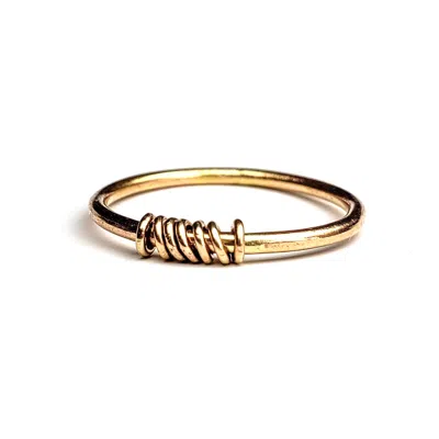 Vicstonenyc Fine Jewelry Women's Yellow Anxiety Relief Moving Ring – 14k Gold O-ring Style