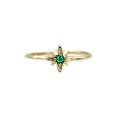Vicstonenyc Fine Jewelry Women's Yellow Gold North Star Emerald Ring