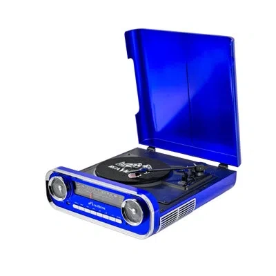 Victor 7-in-1 Turntable Music Center With Audio Stream In Blue