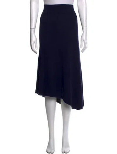 Pre-owned Victor Alfaro Cashmere Midi Length Skirt In Blue