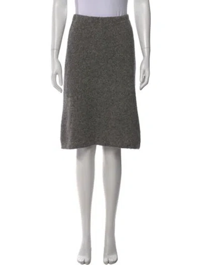 Pre-owned Victor Alfaro Cashmere Midi Length Skirt In Gray