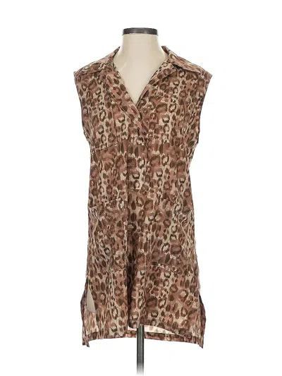 Pre-owned Victor Alfaro Collective Sleeveless Blouse In Brown