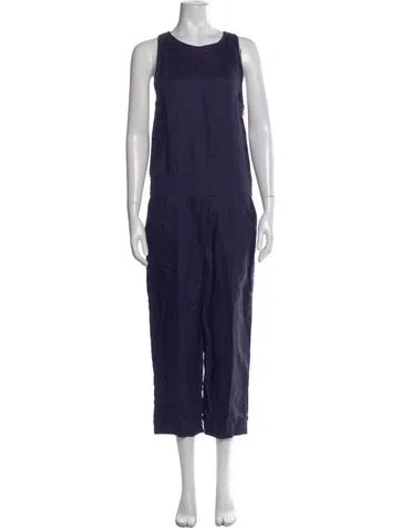Pre-owned Victor Alfaro Crew Neck Jumpsuit In Blue