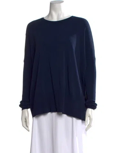 Pre-owned Victor Alfaro Crew Neck Long Sleeve Top In Blue