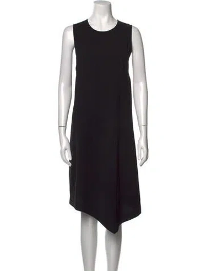 Pre-owned Victor Alfaro Crew Neck Midi Length Dress In Black
