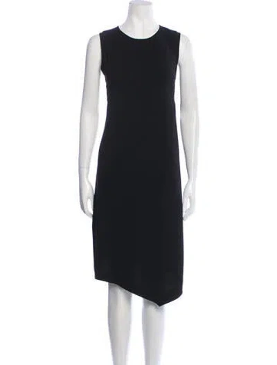Pre-owned Victor Alfaro Crew Neck Midi Length Dress In Black