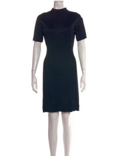 Pre-owned Victor Alfaro Mock Neck Knee-length Dress In Black