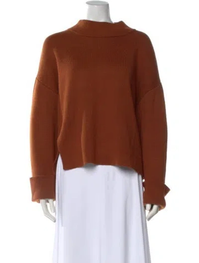 Pre-owned Victor Alfaro Mock Neck Sweater In Brown