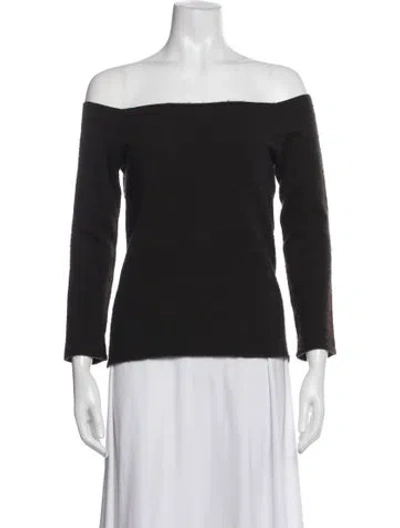 Pre-owned Victor Alfaro Off-the-shoulder Sweater In Black