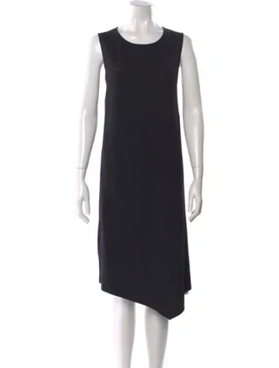 Pre-owned Victor Alfaro Scoop Neck Midi Length Dress In Black