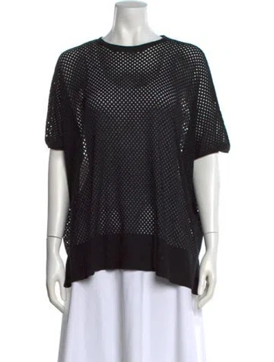 Pre-owned Victor Alfaro Silk Scoop Neck Sweater In Black