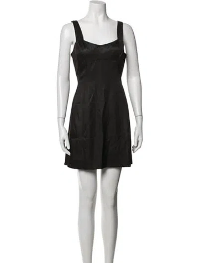 Pre-owned Victor Alfaro Square Neckline Mini Dress In Black