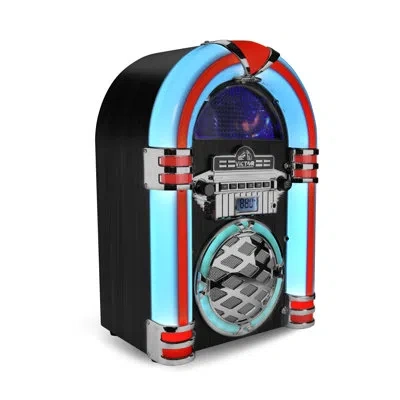 Victor Bluetooth Jukebox Speaker With Fm Radio & Multicolor Led Lighting In Black