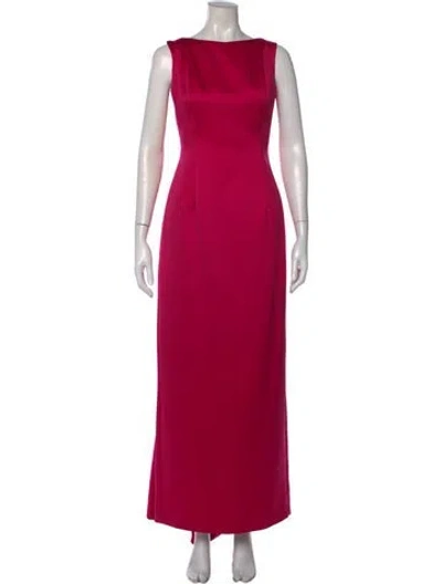 Pre-owned Victor Costa Bateau Neckline Long Dress W/ Tags In Red