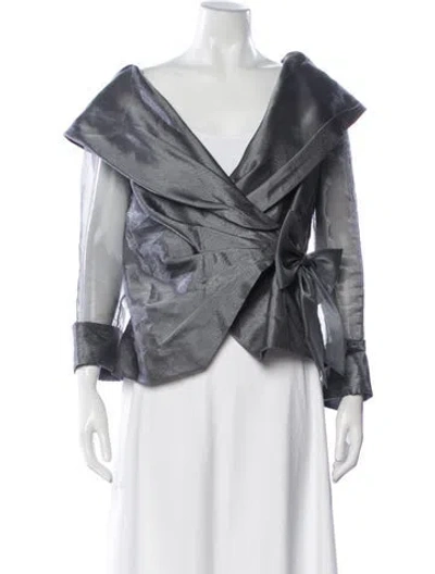 Pre-owned Victor Costa Evening Jacket In Gray