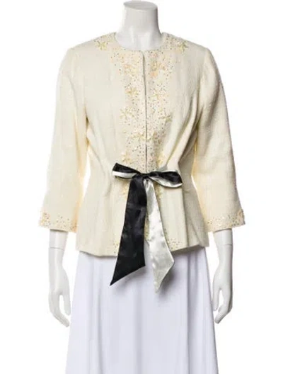 Pre-owned Victor Costa Jacket In White