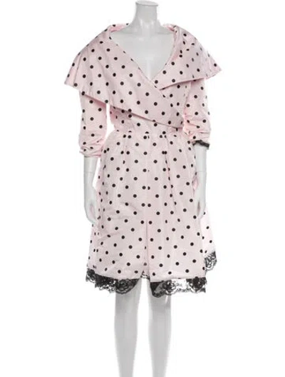 Pre-owned Victor Costa Nylon Knee-length Dress In Pink
