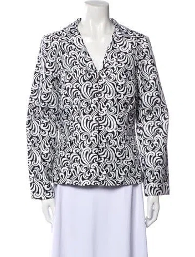 Pre-owned Victor Costa Printed Blazer In Neutral