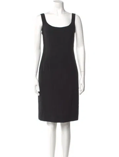 Pre-owned Victor Costa Scoop Neck Knee-length Dress In Black