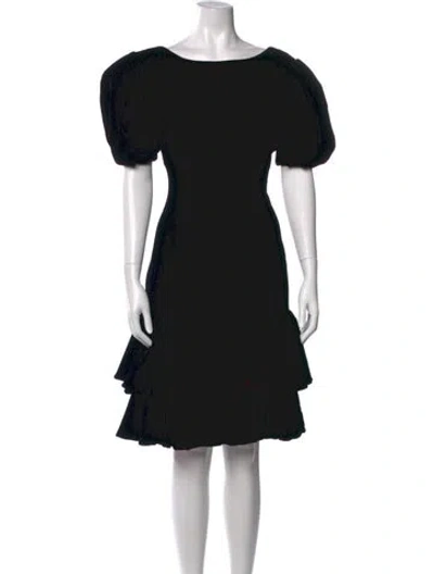 Pre-owned Victor Costa Scoop Neck Knee-length Dress In Black