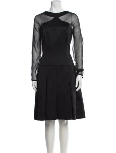 Pre-owned Victor Costa Scoop Neck Midi Length Dress In Black