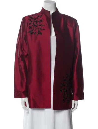 Pre-owned Victor Costa Silk Evening Jacket In Red