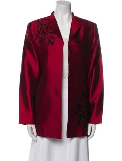 Pre-owned Victor Costa Silk Jacket In Red