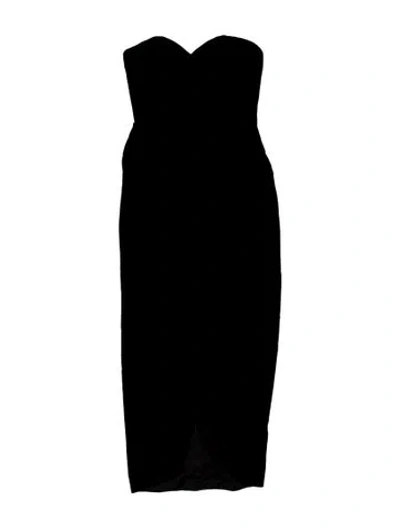 Pre-owned Victor Costa Strapless Long Dress In Black