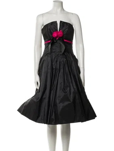 Pre-owned Victor Costa Strapless Mini Dress In Blue