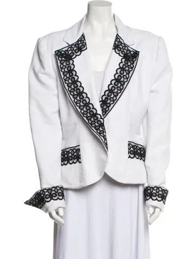 Pre-owned Victor Costa Vintage 1980's Evening Jacket In White
