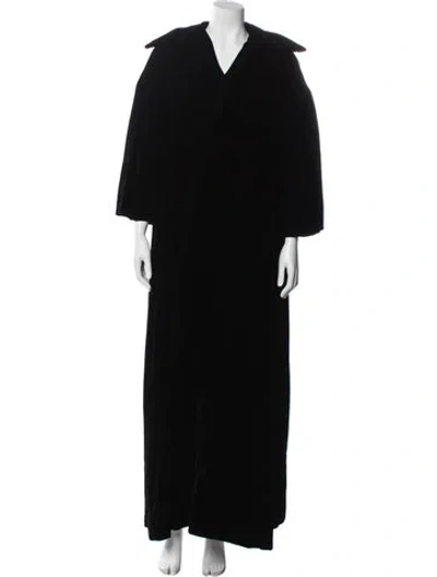 Pre-owned Victor Costa Vintage Coat In Black