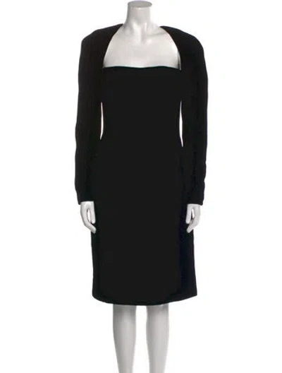 Pre-owned Victor Costa Vintage Knee-length Dress In Black