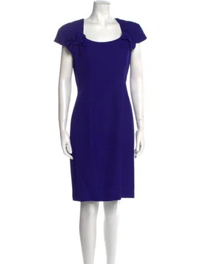 Pre-owned Victor Costa Vintage Knee-length Dress In Blue
