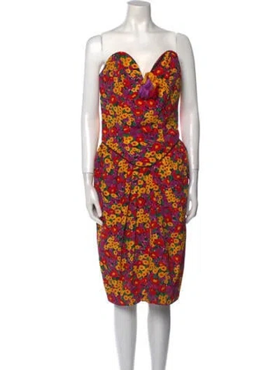 Pre-owned Victor Costa Vintage Knee-length Dress In Purple