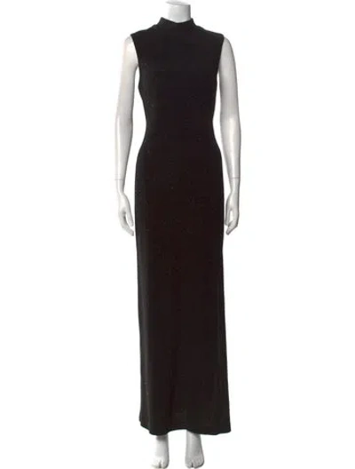 Pre-owned Victor Costa Vintage Long Dress In Black
