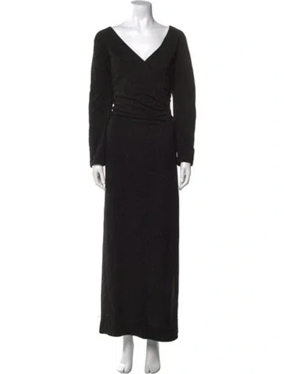 Pre-owned Victor Costa Vintage Long Dress In Black