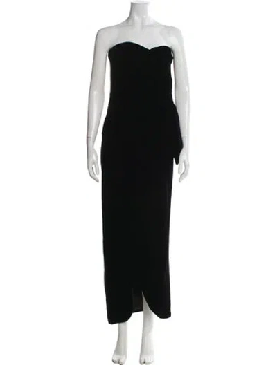 Pre-owned Victor Costa Vintage Long Dress In Black
