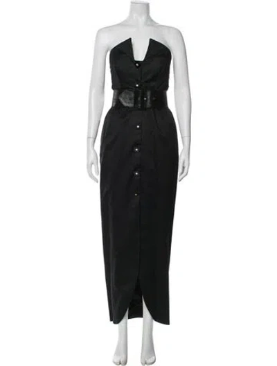 Pre-owned Victor Costa Vintage Long Dress In Black