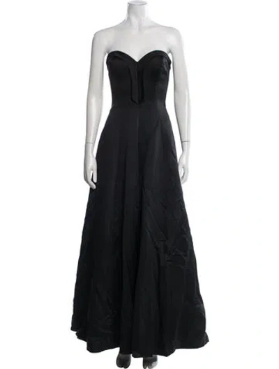 Pre-owned Victor Costa Vintage Long Dress In Black