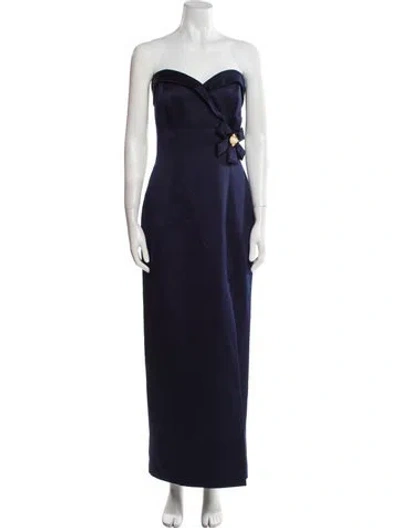 Pre-owned Victor Costa Vintage Long Dress In Blue