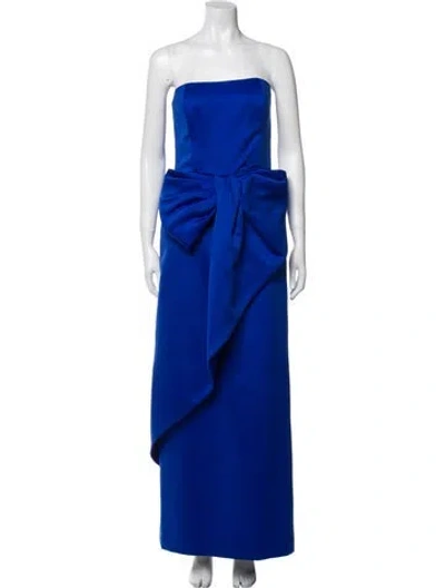 Pre-owned Victor Costa Vintage Long Dress In Blue